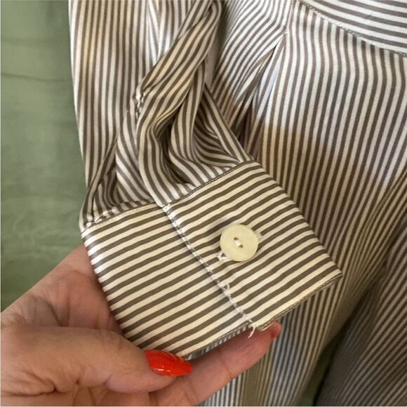 Geoffrey Beene Elegant Cream/ gray striped Women's pants set ( 2 pc) - Picture 6 of 12